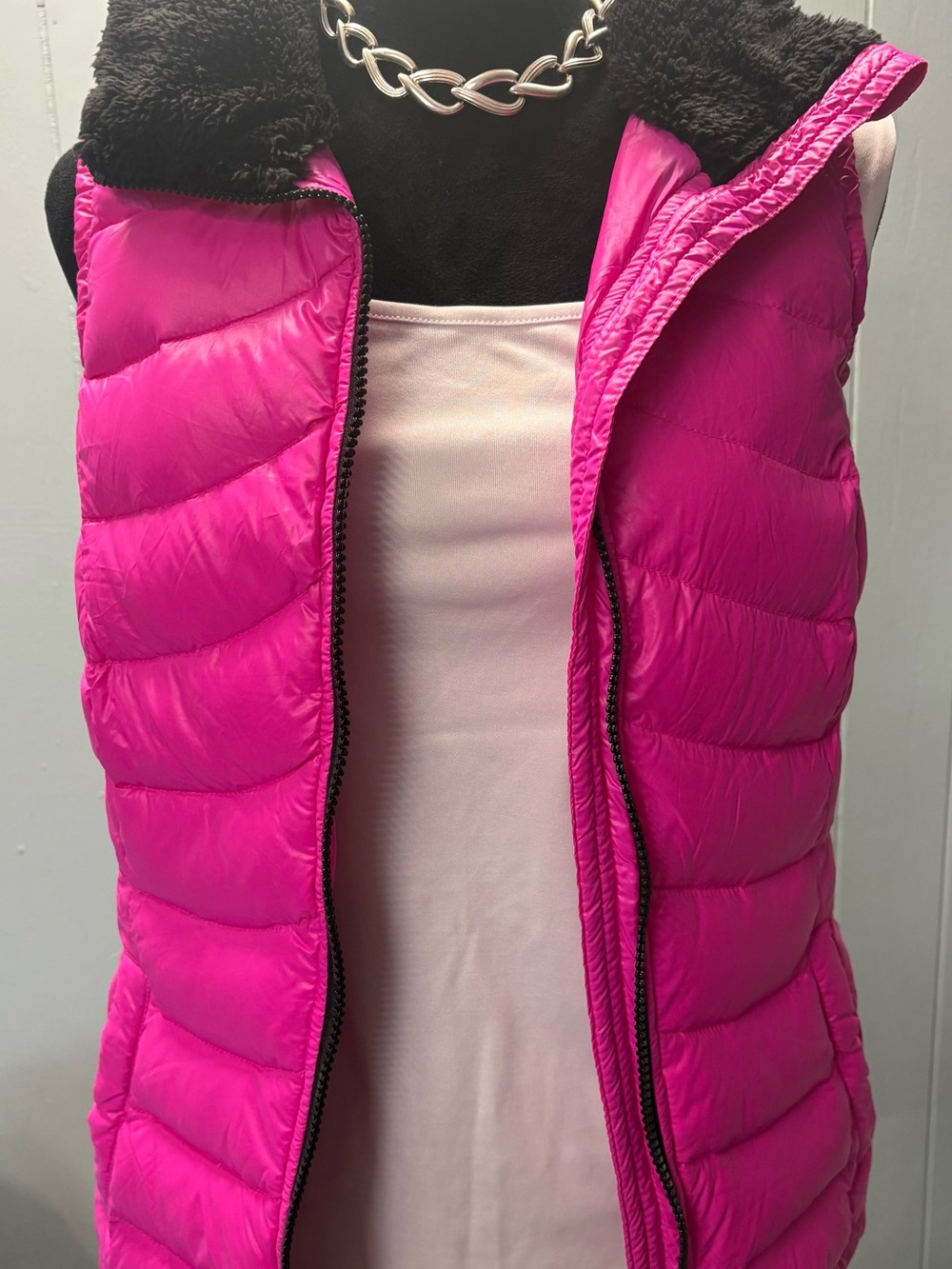 Calvin Klein Bright Pink Quilted Puffer Vest